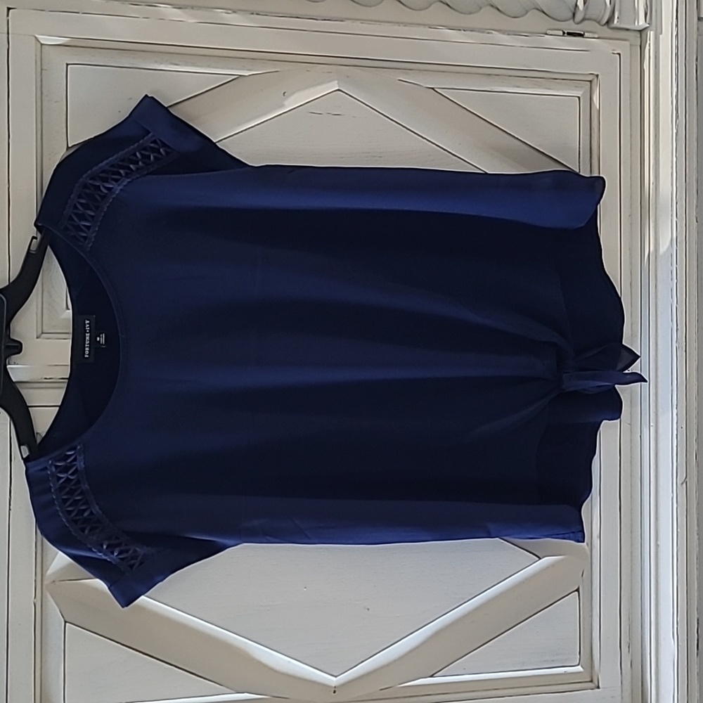 Detailed Navy Blue Blouse, Like New, Stitch Fix Medium